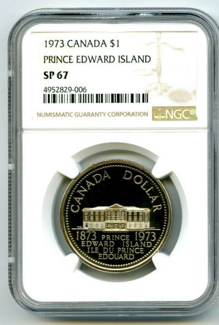 1973 $1 Canada Voyageur Ngc Sp67 Prince Edward Island Specimen Dollar