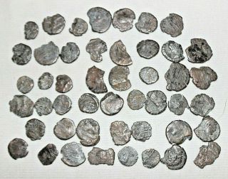 (47) Authentic Almost Full & Partial Ancient Roman Coins Bronze Circa 300 Ad
