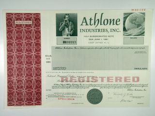 Fl.  Wometco Enterprises,  Inc,  1950s 100 Shrs Class A Proof Stock Certificate,  Xf
