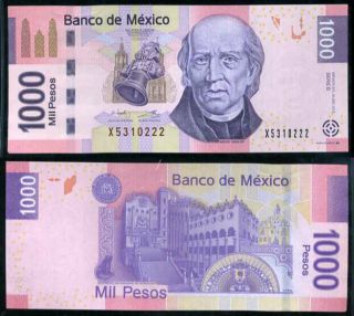 Mexico 1000 1,  000 Pesos 2013 P 127 Unc Nr