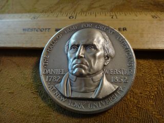 2 Oz.  999,  Pure Silver Medal Daniel Webster Hall Of Fame For Great Americans