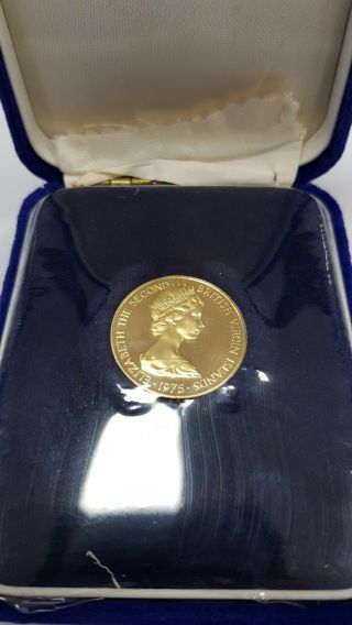 1975 British Virgin Islands Elizabeth The Second $100 Gold Coin