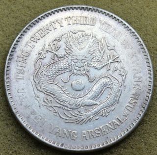 China Chihli 1897 1 Dollar Silver Coin