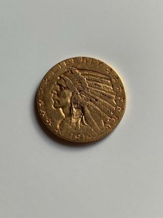 1914 D Indian Head Gold Coin - 5 Dollar -