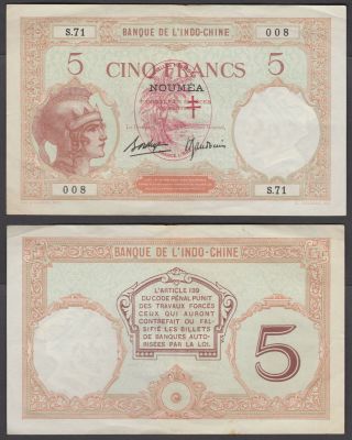 Hebrides 5 Francs Nd 1941 (vf, ) Banknote P - 4b