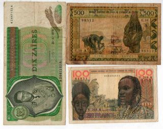 French WA,  West African States & others - 30 notes - 2