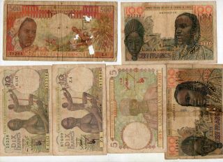 French WA,  West African States & others - 30 notes - 6