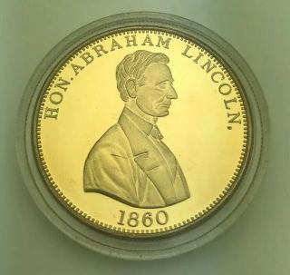 1860 Hon Abraham Lincoln Rail Splitter Of The West Scarce Token 1 Troy Oz Silver