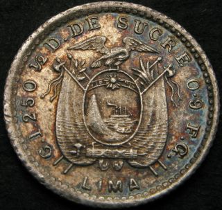 Ecuador 1/2 Decimo 1912 - Silver - Vf - 1812 ¤