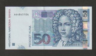 Croatia,  50 Kuna Banknote,  2002,  Choice Uncirculated,  Cat 40 - A