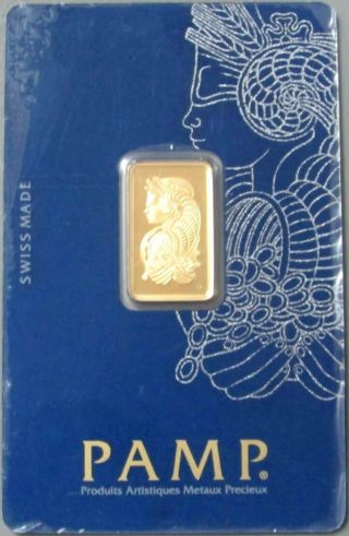 Pamp Suisse 5 Gram Gold Bar Fortuna 999 Fine In Assay Card