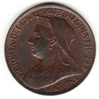 1898 Great Britain Queen Victoria 1 One Farthing.