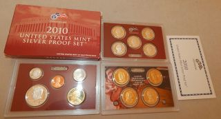 2010 - S Silver Us United States Proof Set W/ State Quarters,  Pres Dollars