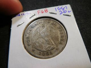 F68 Chile 1881 20 Centavos