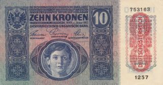 10 Kronen Very Fine Crispy Banknote From Austria 1919 Pick - 51