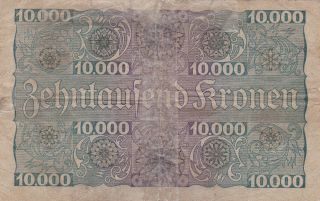 10 000 KRONEN VG BANKNOTE FROM AUSTRIA 1924 PICK - 85 2