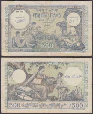 Algeria 500 Francs 1943 (f) Banknote P - 93