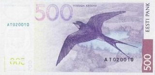 ESTONIA - 500 krooni 2007 UNCIRCULATED banknote in BANK HOLDER 3