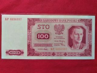 1948 Poland 100 Zlotych Old Banknote