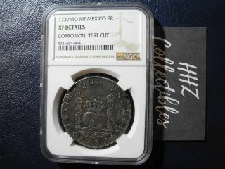 Ngc Mexico 1737 Pillar 8 Reales Philip V Spanish Colonial Silver Coin Xf No Rev