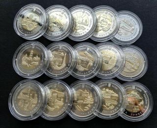 Set 22 Items Ukraine Coins Series Regions Of Ukraine Bi - Metallic