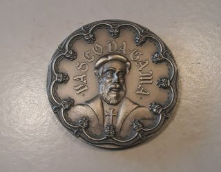 Portuguese India Excelent Silver Medal 294gr.  Of Vasco Da Gama - Art