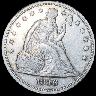 1846 Seated Liberty Dollar Looks Uncirculated High End Silver Philly Ms Bu Coin
