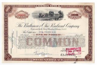 The Baltimore And Ohio Railroad Company Stock Certificate