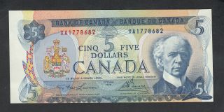 1972 Bank Of Canada 5 Dollars Bank Note Xa