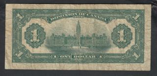 1917 DOMINION OF CANADA 1 DOLLAR BANK NOTE SAUNDERS 2