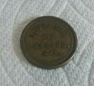 Oxnard California Ca Trade Token.  Louis Erb.  Good For 10 Cents In Trade.