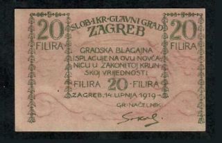 20 Flira From Croatia 1919 Unc