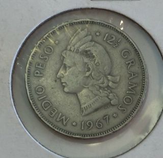 1967 Dominican Republic Medio Peso 12 1/2 Gramos Coin