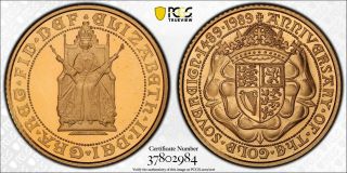 R192 Great Britain 1989 Gold 1/2 Sovereign S - Sb3 Pcgs Proof - 68 Deep Cameo
