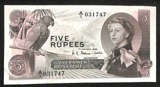 1968 Seychelles 5 Rupees 14a - Fine