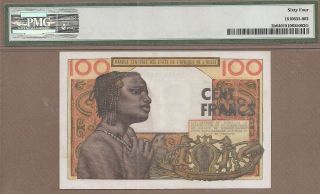 WEST AFRICAN STATES: 100 Francs Banknote,  (UNC PMG64),  P - 2b,  1959, 2