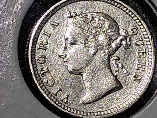1891 Hong Kong 5 Cents KM 5 Silver coin 4