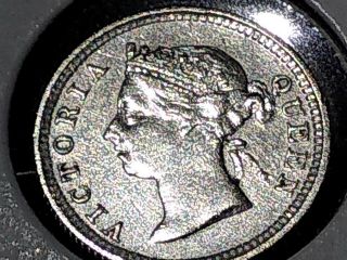 1891 Hong Kong 5 Cents KM 5 Silver coin 5