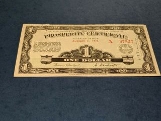 1936 Alberta Prosperity Certificate $1 with 15 Stamps - 2