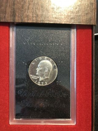1973 S 1 - Eisenhower Dollar In Proof Case And Box