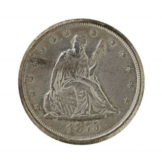 Raw 1875 - Cc Twenty Cent 20c Uncertified Ungraded Carson City Silver 20 Cent