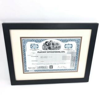 Stock Certificate Playboy Professionally Framed - Authentic One Share