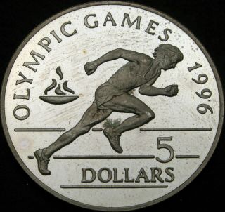 Niue 5 Dollars 1992 Proof - Silver - Olympic Games 1996 - Sprinter - 1523 ¤