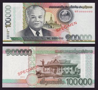 Laos Km 42s 100000 100,  000 Kip (2011) Unc - Specimen Note