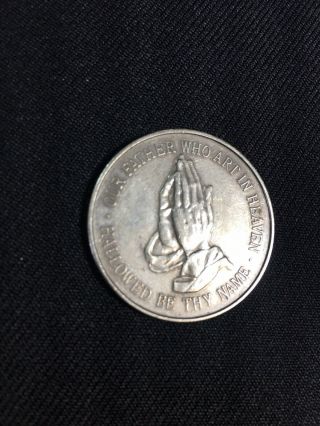 Our Father Prayer Hands Aa Prayer Coin Silver