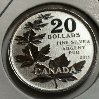 2011 Canada Silver $20 Maple Leaf 1/4 Oz.  Proof Brilliant Uncirculated