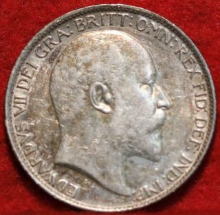 1906 Great Britain 6 Pence Silver Foreign Coin