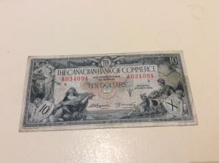 1935 10$ Canadian Bank Of Commerce Fine