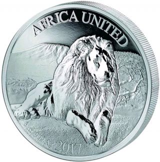 2017 3 Oz Silver 1500 Francs Niger Congo Benin Ivory Africa United Lion Coin.