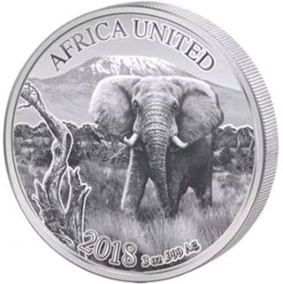 2018 3 Oz Silver 1500 Francs Niger Congo Benin Ivory Africa United Elephant Coin